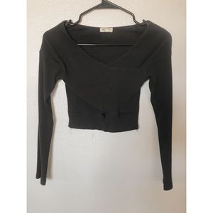 Urban Outfitters Criss-Cross Crop Long Sleeve